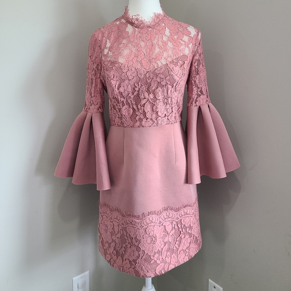 Asos fluted sleeve scuba lace dress - Picture 7 of 11